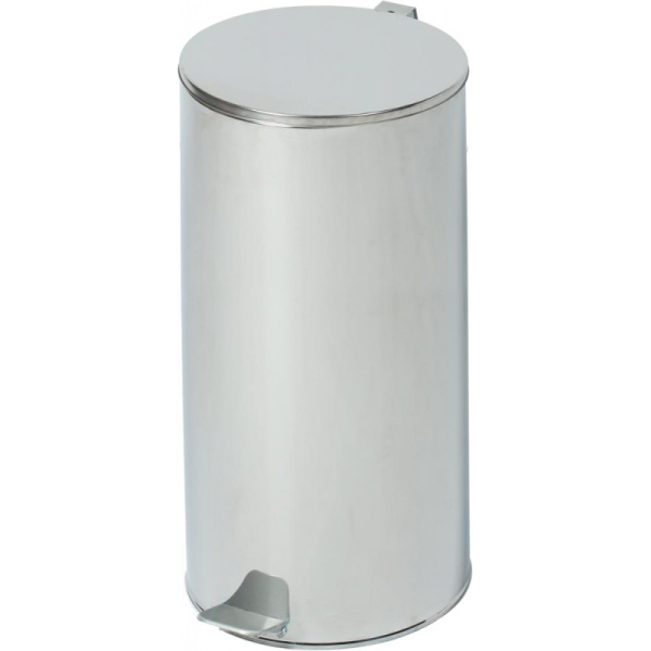 Урна с педалью стальная, хром, 300х710мм, объем 50л