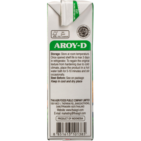 Молоко Кокосовое Aroy-D 70%, жирность 17-19%, 0,5 л