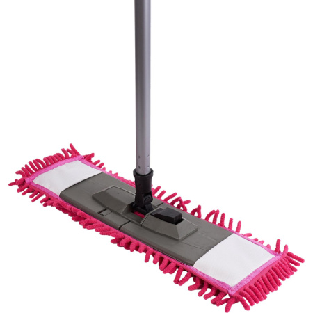 Швабра флаундер для пола пласт 47х16 в сборе с насад Chenille микрофSV5104