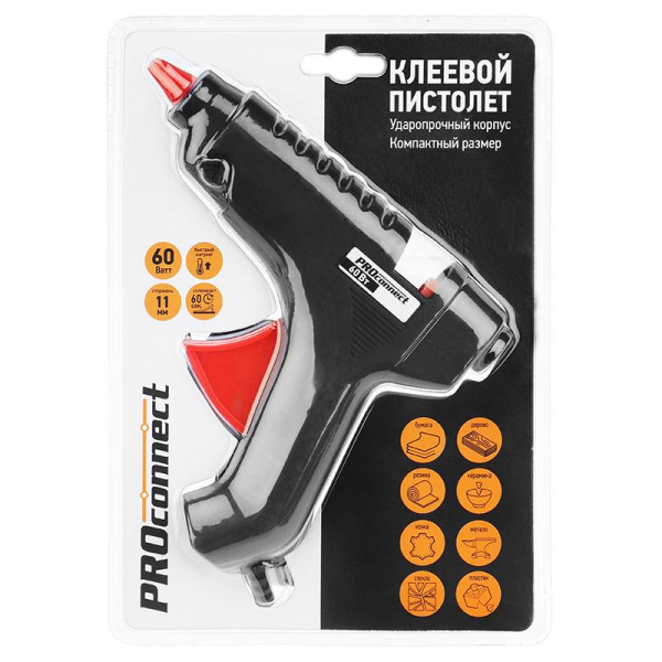 Пистолет клеевой ProConnect 60 Вт, 11 мм (12-0104)