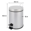 Ведро мусорное с педалью 5 л нерж.сталь, металл с педалью, внутр.контейнер