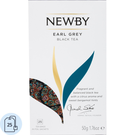 Чай Newby Эрл Грей черный 25 пакетиков