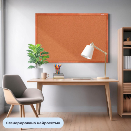 Доска пробковая 100х150 Комус Premium деревян. рама