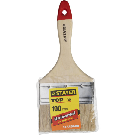 Кисть плоская 4"/100 мм, натур.щетина STAYER 0101-100