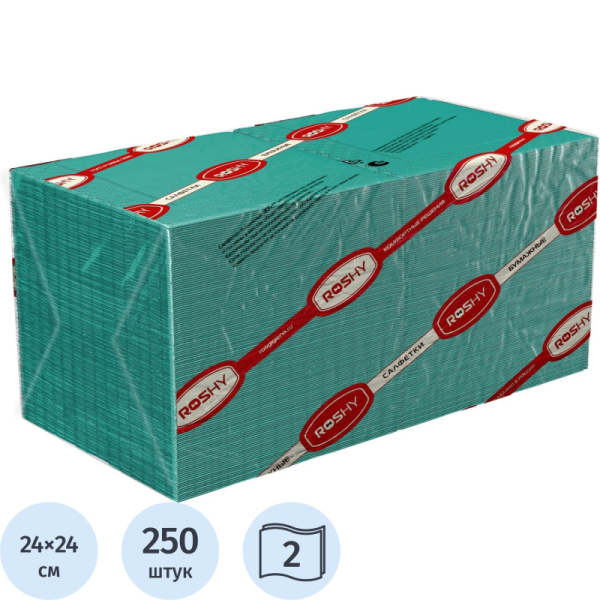 Салфетки Profi Pack 2 сл. 24х24 зеленые 250 шт./уп.