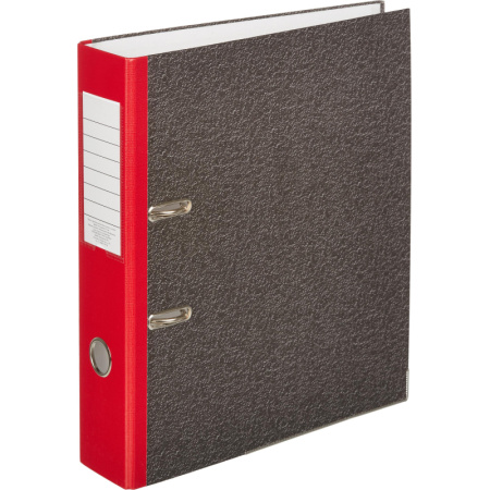 Папка-регистратор 75 мм Attache мрамор,мет.уг.,крас кореш,карм.кор,бум/бум