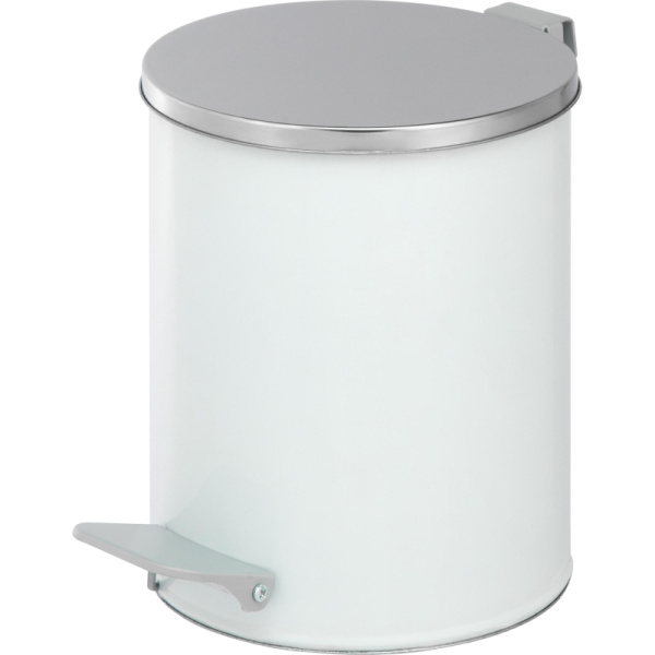 Урна педальная стальная круглая 7 л хром, 200 ммx230 мм