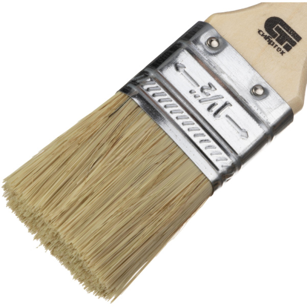 Кисть плоская 36 мм, натуральная щетина, деревянная ручка// Сибртех(82262)