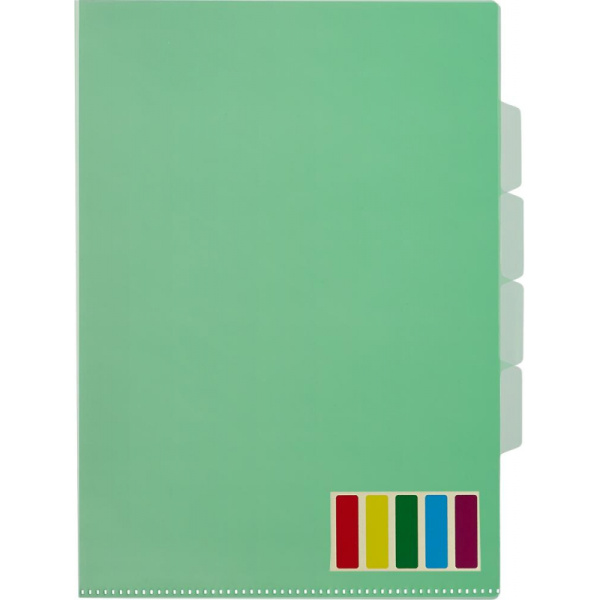 Папка уголок 3 отделения, 150 мкм,  ассорти10шт/уп