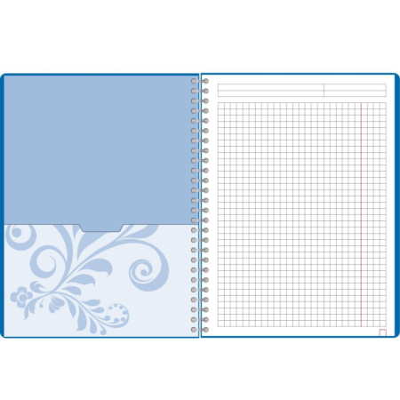 Бизнес-тетрадь Комус Русская серия синий А5 96л.плас.обл.клетка,евро