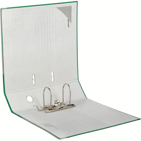 Папка-регистратор с арочн.мех.Комус Экономи 80мм,зелая,ПБП1,карм.кор,мет.уг