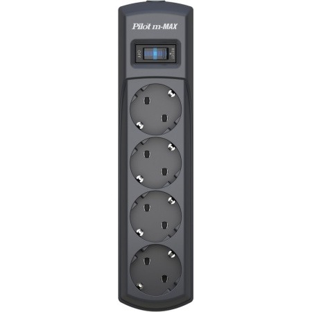 Сетевой фильтр PILOT m MAX (4/7м/16А/150Дж/темн.серый)