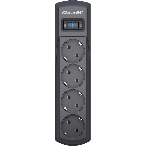 Сетевой фильтр PILOT m MAX (4/3м/16А/150Дж/темн.серый)
