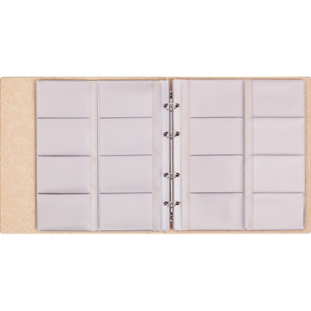 Визитница настольная на 320 визиток Комус,ПВХ, бежевый,2115-115