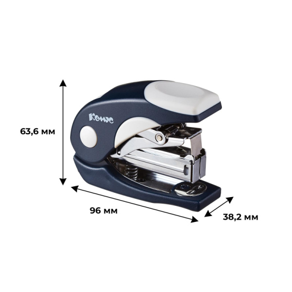Степлер -мини КОМУС 6116 Light-Force N24/6 до 20л,энергосберег,антист,синий