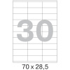 Этикетки самоклеящиеся  70х28,5 мм / 30 шт. на листе А4 (100л