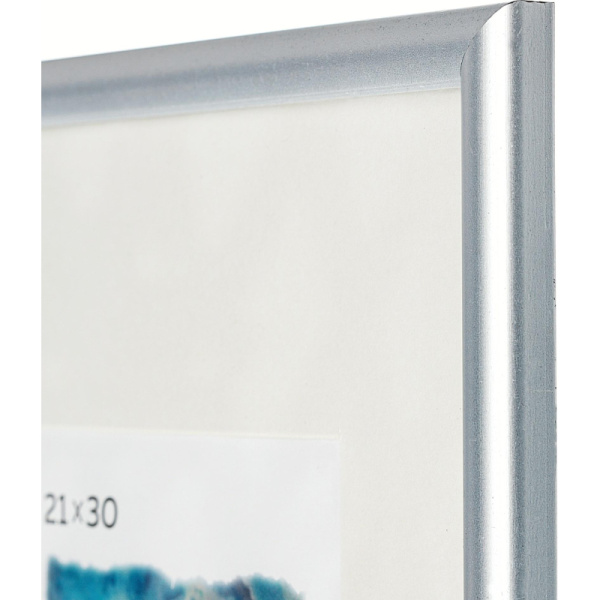 Рамка А4 пластиковая PS 516 серебро матовое