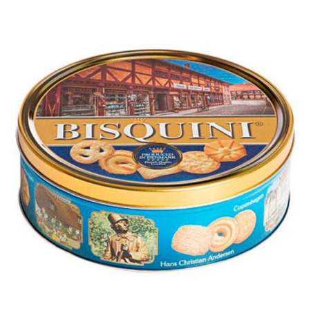 Печенье сдобное Bisquini Замки Дании ж/б, 454г