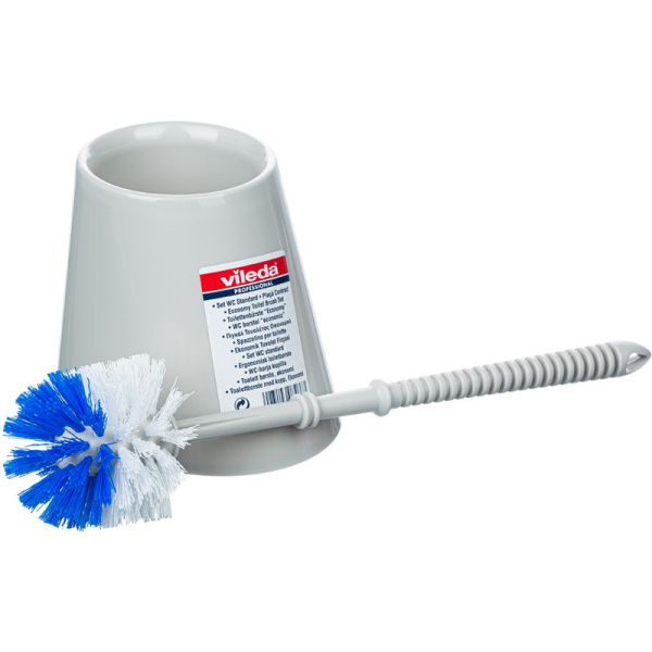 Ершик для унитаза с подставкой серый Vileda 100837