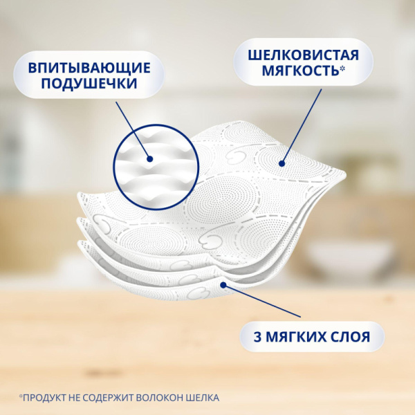 Бумага туалетная Zewa Deluxe 3сл бел 100%цел втул 20,7м 150л 8рул/уп 5366