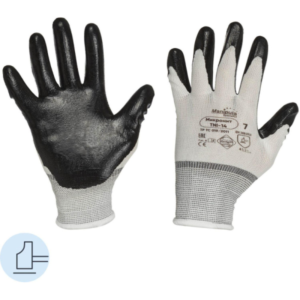 Перчатки защитные нейлон/нитрил Manipula МИКРОНИТ (TNI-14/MG121) р.11