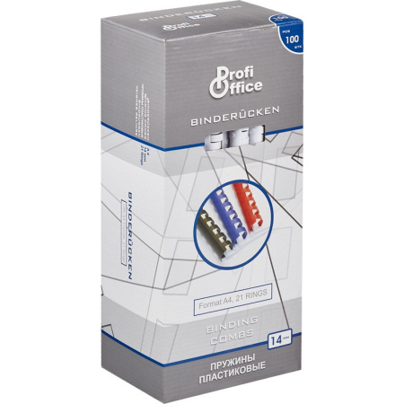 Пружины для переплета пластиковые ProfiOffice 14мм, белые 100шт/уп.