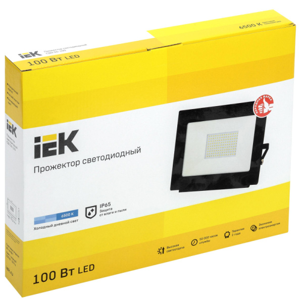 Прожектор светодиодный СДО 06-100 6500К IP65 черн. ИЭК LPDO601-100-65-K02