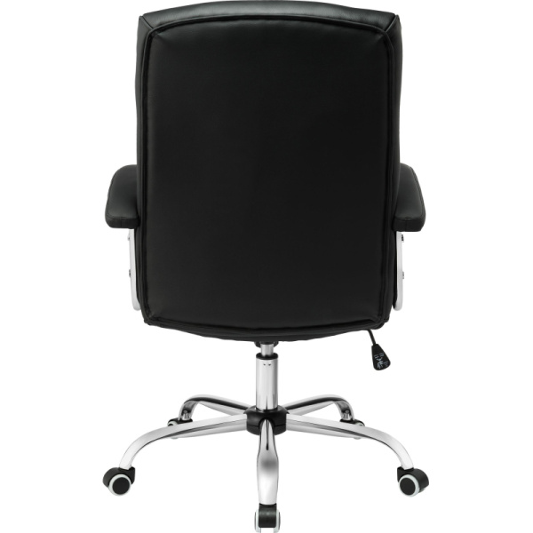 Кресло BN_Dt_EChair-550 TR рец.кожа черная, хром