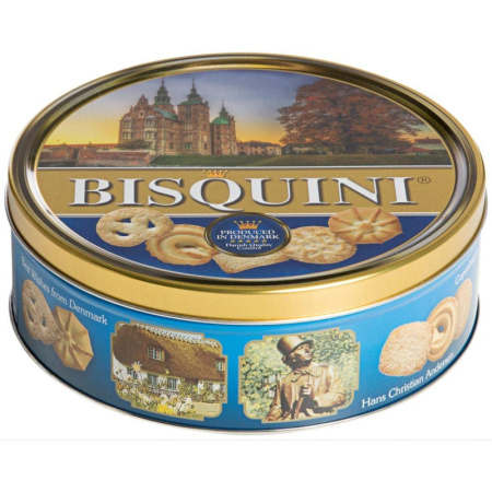 Печенье сдобное Bisquini Замки Дании ж/б, 454г