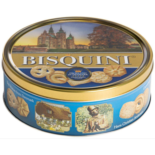 Печенье сдобное Bisquini Замки Дании ж/б, 454г