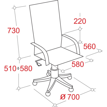 Кресло BN_Dp_Руководителя EChair-535 MPU к/з черный, хром