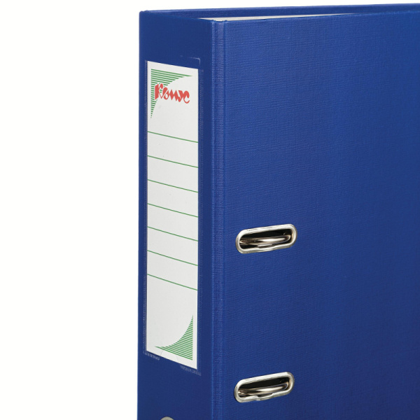 Папка-регистратор с арочн.мех.Комус Экономи 80мм,синяя,ПБП1,карм.кор,мет.уг