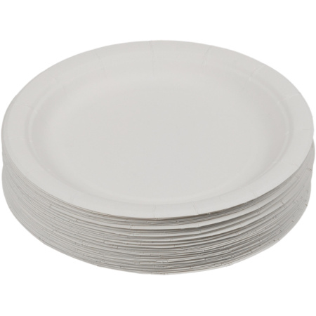 Тарелка одноразовая из ламинированной бумаги д 180 мм, 50шт/уп