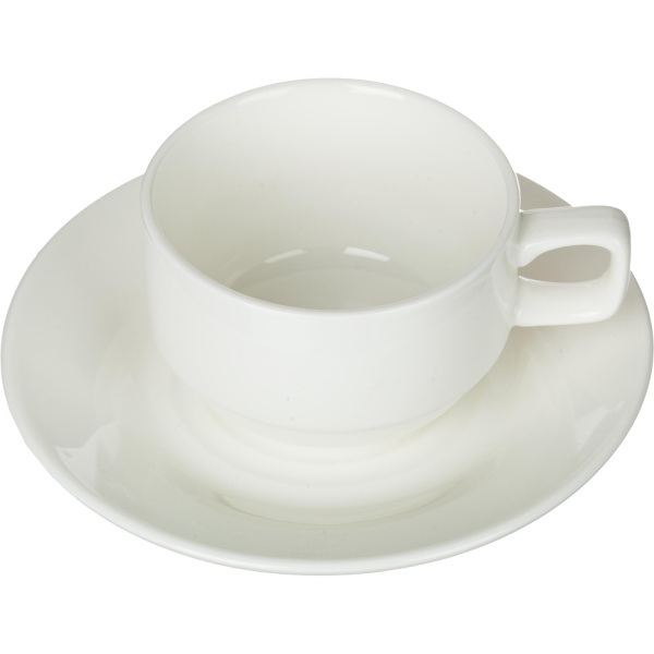Чайная пара ,Wilmax белая, фарфор, чашка 220 мл.,блюдце d-14 см. WL-993008