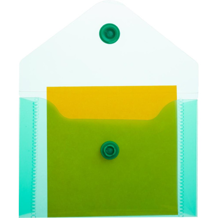 Папка-конверт на кнопке А7 105x74мм 180 мкм  ассорти,Attache  20шт.уп