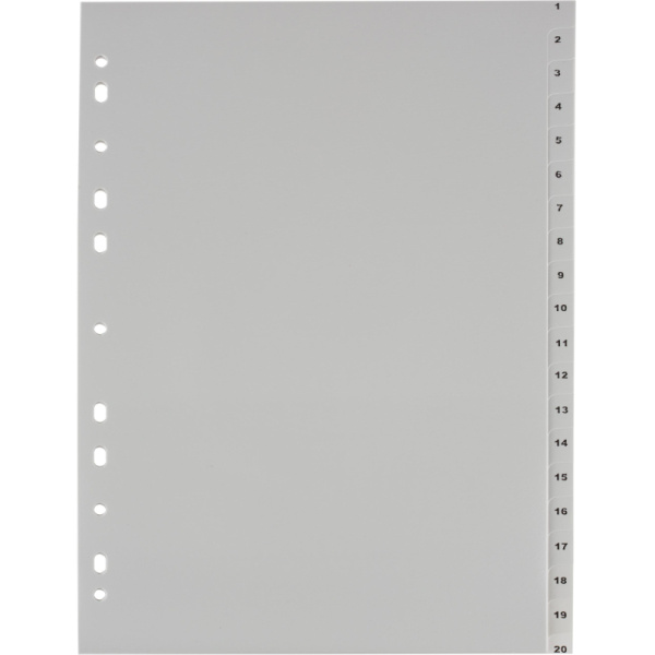 Разделитель листов 20л. цифровые пластик.Комус