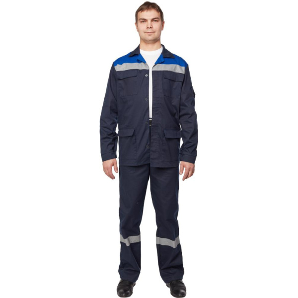 Костюм рабочий летний муж л05-КБР син/вас (р.60-62) 158-164 (Арсенал-СП)
