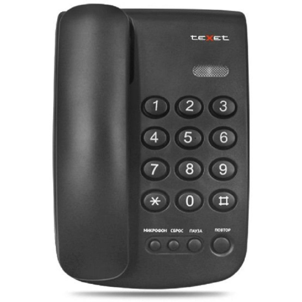 Телефон проводной teXet TX-241 черный