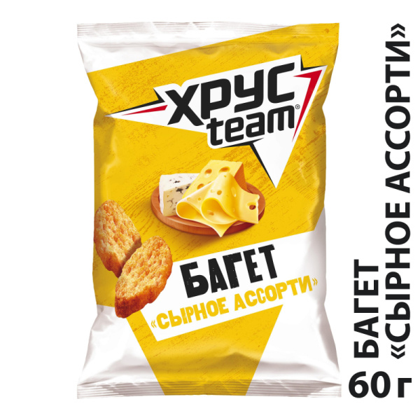 Сухарики Хрустим багет сырное ассорти 60 г