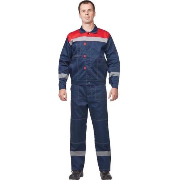 Костюм рабочий летний муж. л20-КБР син/красн (р.52-54) 182-188 (Арсенал-СП)