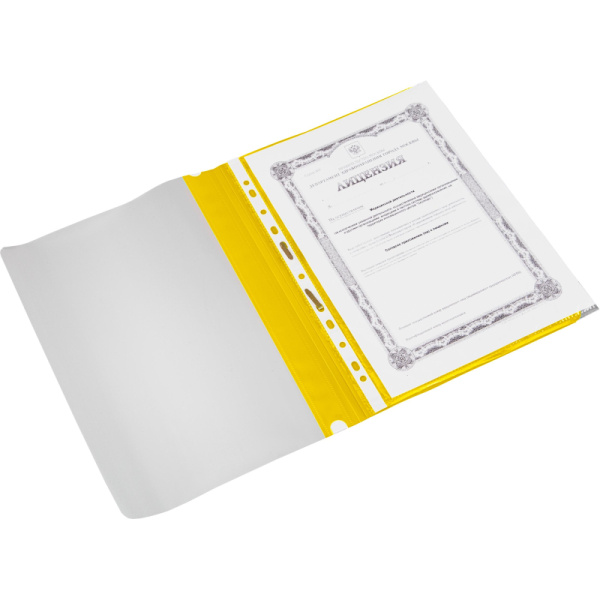 Скоросшиватель пластиковый A4 Attache желтый 10шт/уп Россия