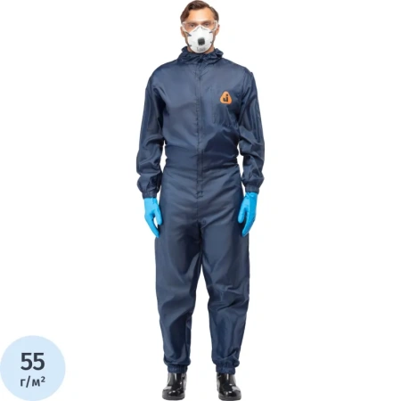 Комбинезон многоразовый защитный с капюшон Jeta Safety JPC75b синий р. XXL