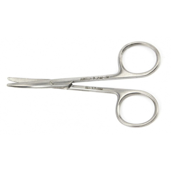 Ножницы тупоконечные вертикально изогнутые, 100 мм, J-22-174