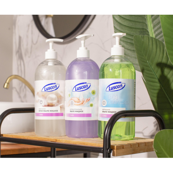 Мыло жидкое Luscan антибактериальное с дозатором 1л