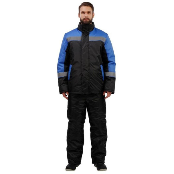 Куртка рабочая зимняя утепленная муж з38-КУ голубая/черн (р.56-58) 182-188