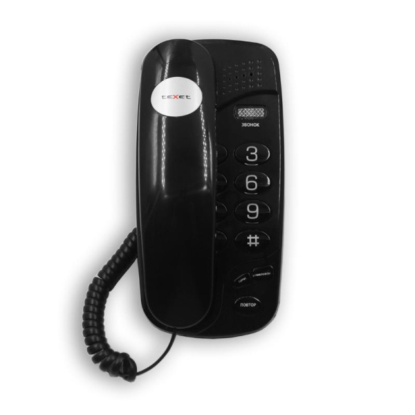Телефон проводной teXet TX-238 черный