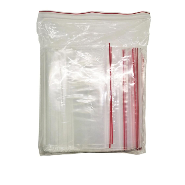 Пакет с замком Zip Lock 20 х 30 см, 60 мкм, с полосой для надп, 100 шт/уп