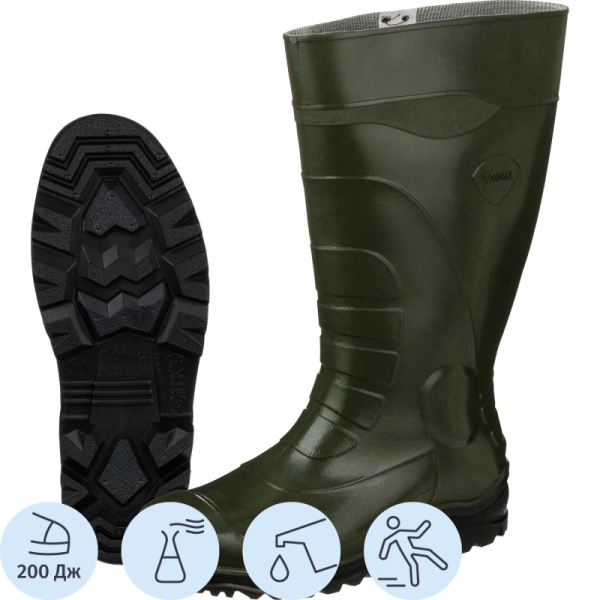 Сапоги мужские цв.оливковый мод. 173 (р.43) (277) с мет. подноском