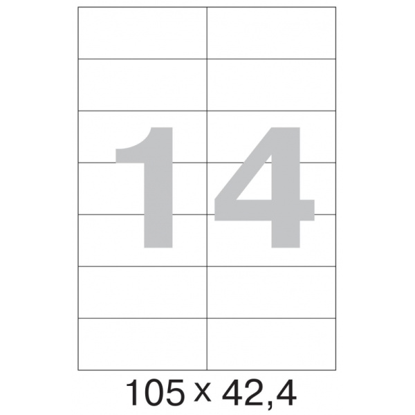 Этикетки самоклеящиеся  105х42,4 мм/14 шт. на листе А4 (100 л