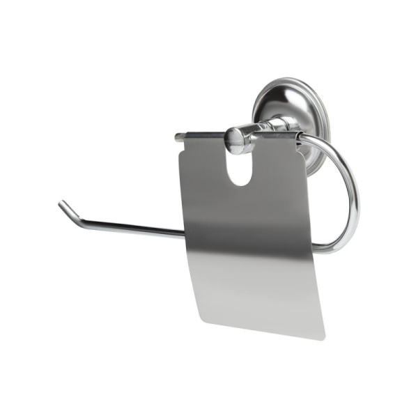 Держатель для полотенец бытовых металл хромированный  c крышкой